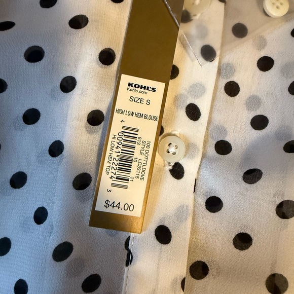 LC Lauren Conrad White Polka Dot Blouse - Picture 5 of 10